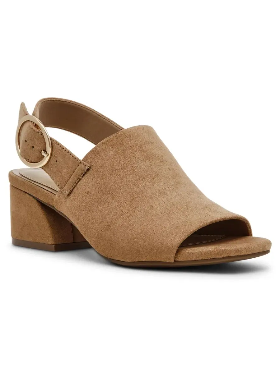 Босоножки на каблуке с квадратным носком Maddy Square Toe Shooties Anne Klein — изображение 1 из 8, песочный