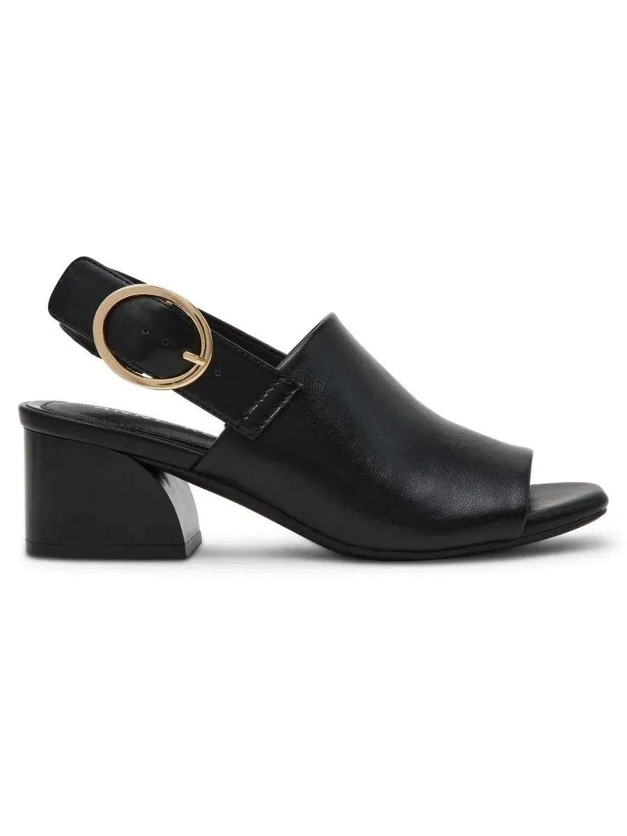 Босоножки на каблуке с квадратным носком Maddy Square Toe Shooties Anne Klein — изображение 2 из 9, черный