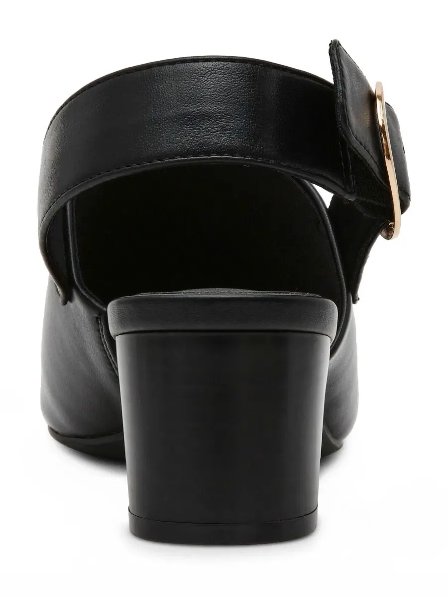 Босоножки на каблуке с квадратным носком Maddy Square Toe Shooties Anne Klein — изображение 3 из 9, черный