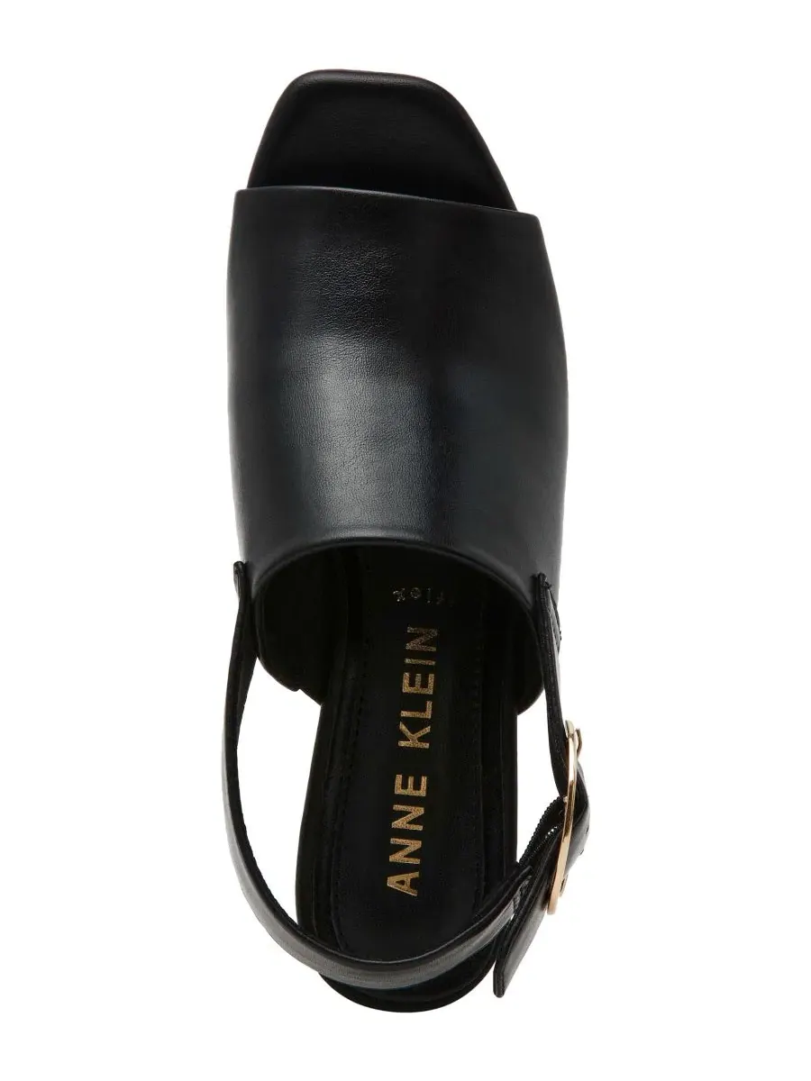 Босоножки на каблуке с квадратным носком Maddy Square Toe Shooties Anne Klein — изображение 4 из 9, черный
