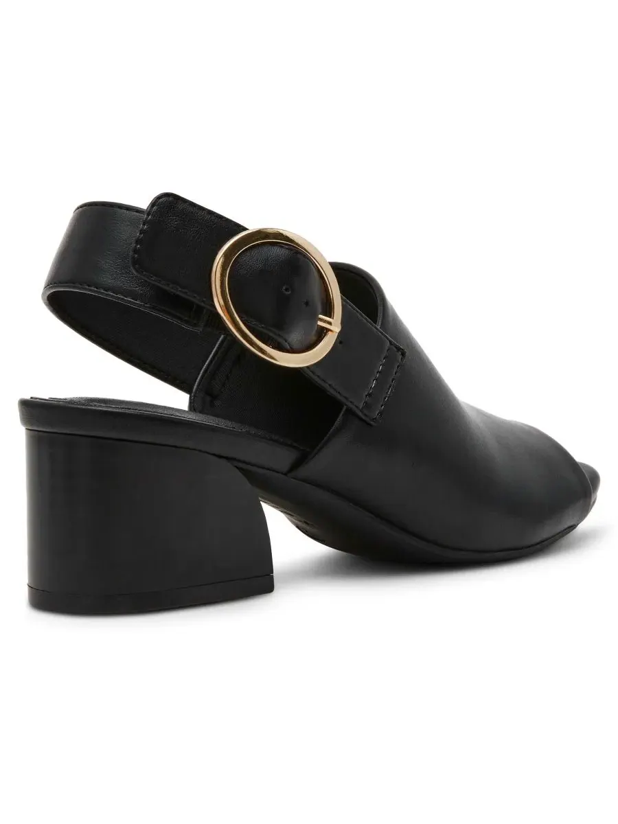 Босоножки на каблуке с квадратным носком Maddy Square Toe Shooties Anne Klein — изображение 7 из 9, черный