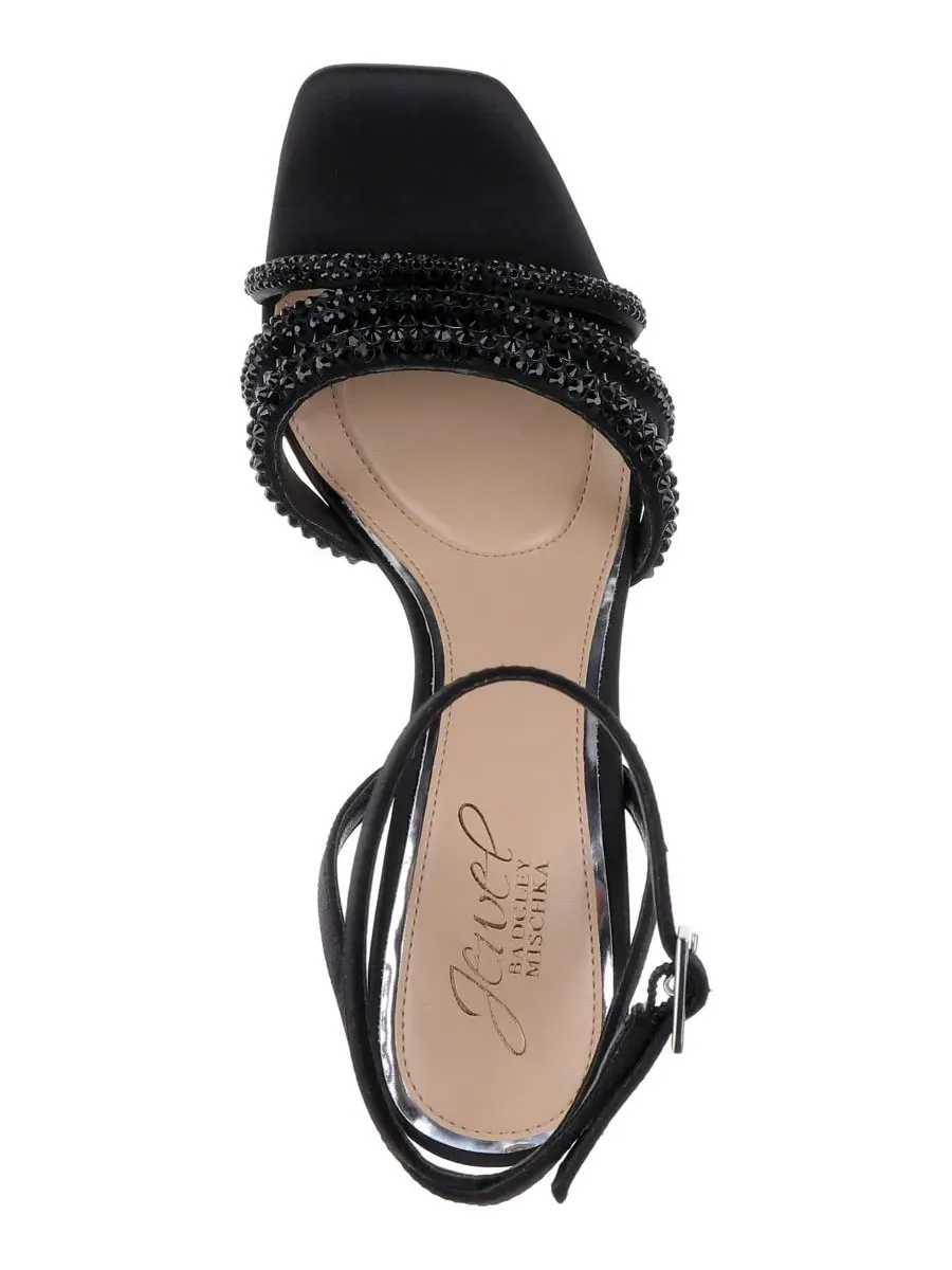 Босоножки с квадратным мысом Zimal II Jewel Badgley Mischka — изображение 4 из 5, черный
