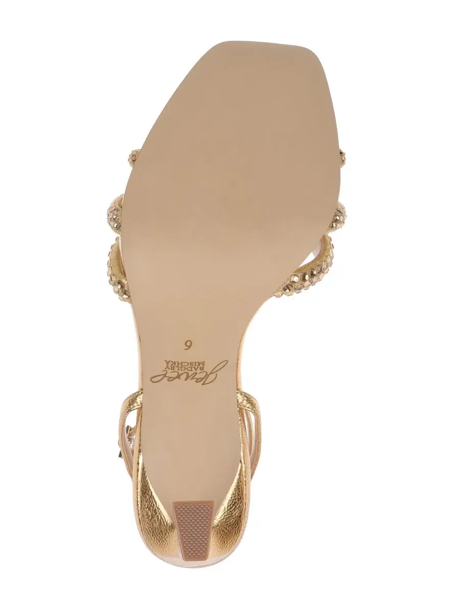 Босоножки с квадратным мысом Zimal II Jewel Badgley Mischka — изображение 5 из 5, золотистый