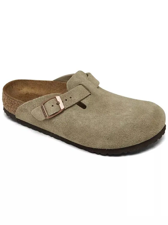 Замшевые кожаные сабо Little Kids Boston от Finish Line Birkenstock — изображение 1 из 6, бежевый