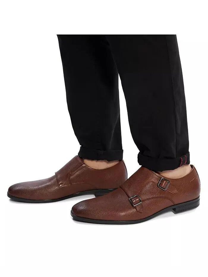 Мужские туфли Benedetto Monk Strap — широкая ширина ALDO — изображение 6 из 6, коричневый