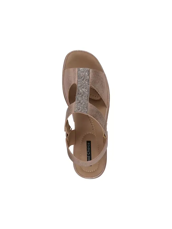 Женские босоножки Elissa на платформе с декоративными элементами GC Shoes — изображение 4 из 5, розовый золотистый