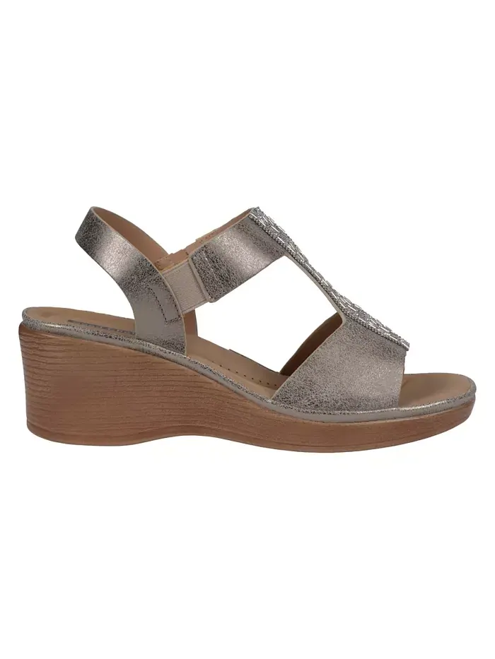 Женские босоножки Elissa на платформе с декоративными элементами GC Shoes — изображение 2 из 5, серебристый