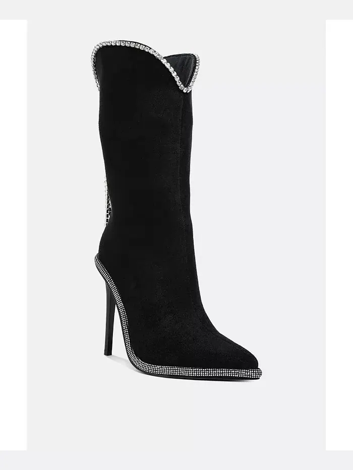 Сапоги до икры Ashipa с цепочками Diamante London Rag — изображение 2 из 3, черный