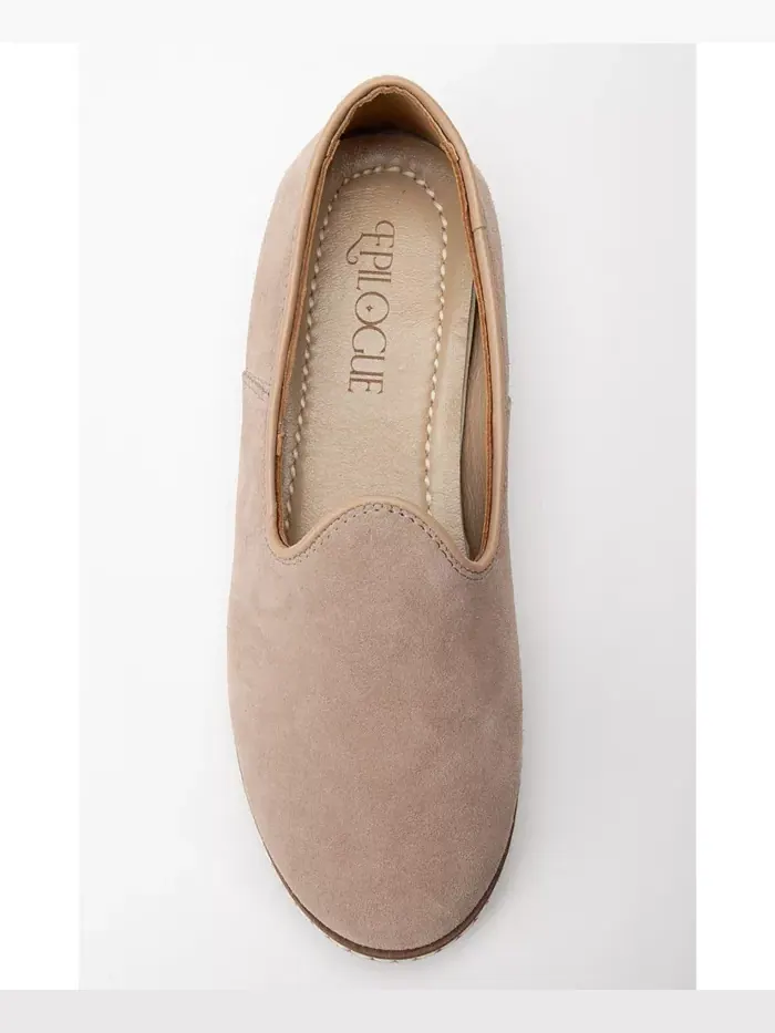 Туфли Istanbul Suede Leather Slip On Flats (женские) Epilogue Shoes — изображение 5 из 6, бежевый/бежевый