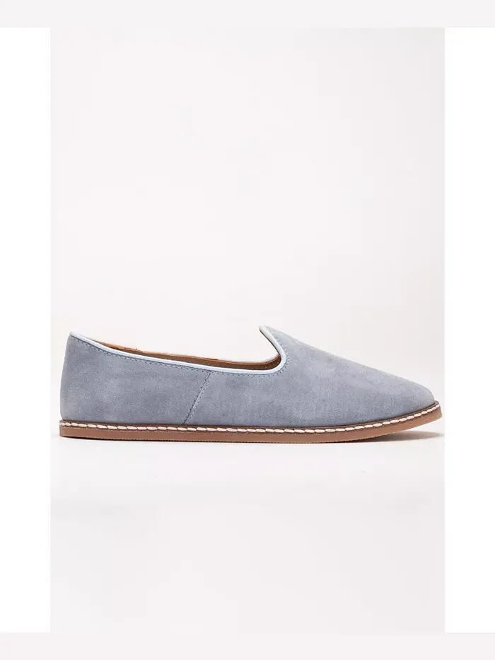 Туфли Istanbul Suede Leather Slip On Flats (женские) Epilogue Shoes — изображение 2 из 6, синий