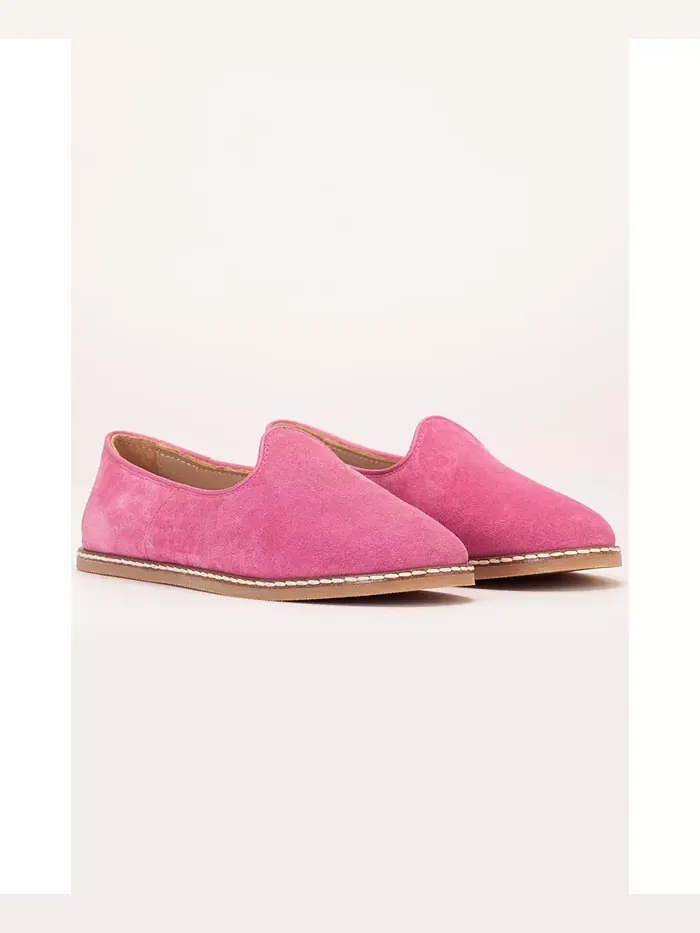 Туфли Istanbul Suede Leather Slip On Flats (женские) Epilogue Shoes — изображение 2 из 6, розовый