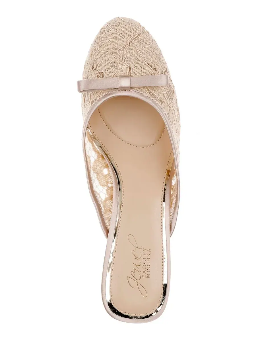 Jewel Badgley Mischka Женские вечерние мюли Elliott Slip-On — изображение 4 из 5, бежевый