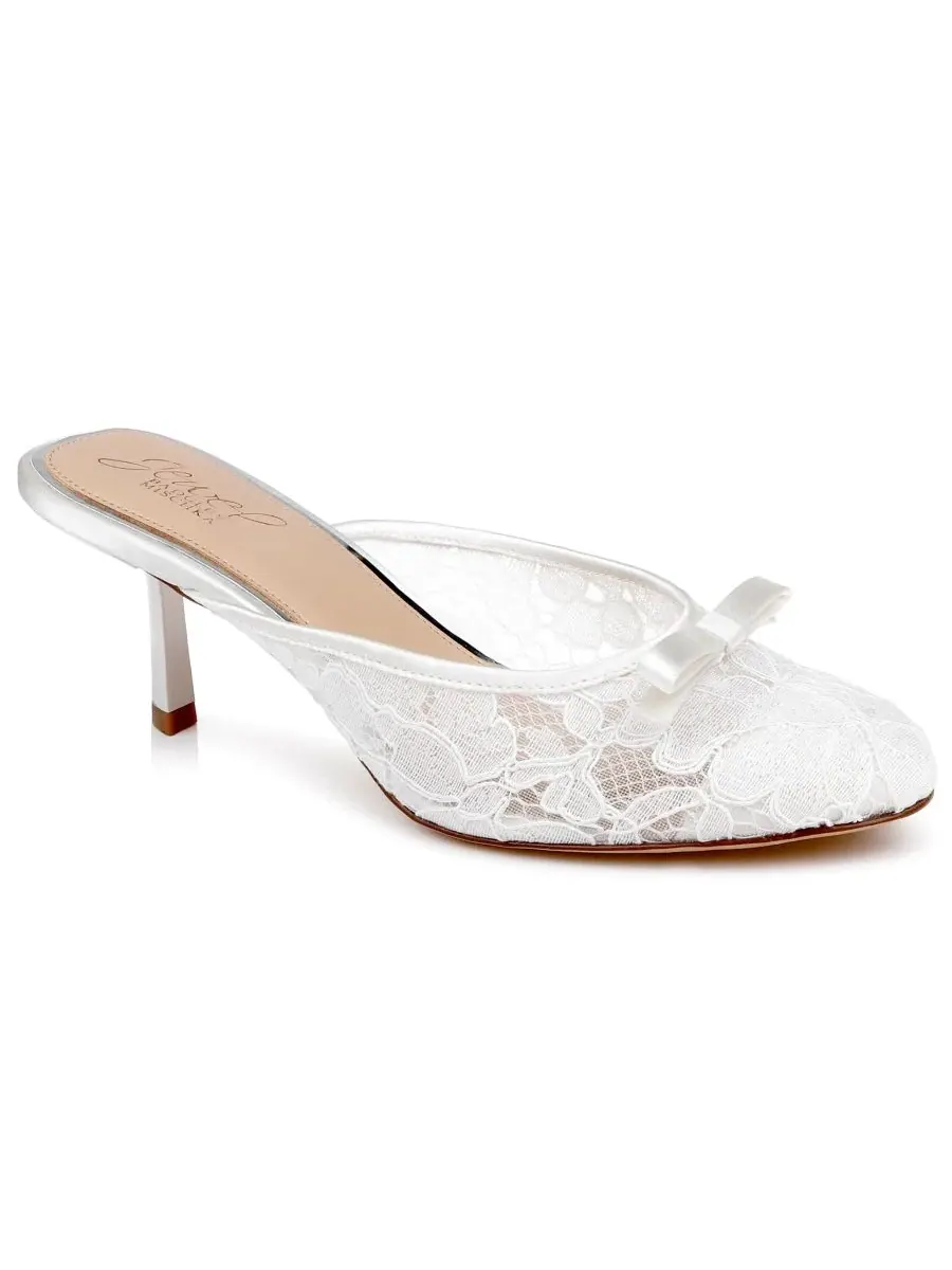 Jewel Badgley Mischka Женские вечерние мюли Elliott Slip-On — изображение 1 из 5, слоновая кость