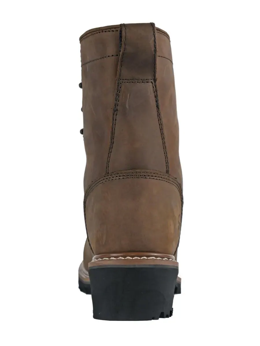 Мужские рабочие ботинки Cross Cut Kiltie Logger с композитным носком Hoss Boot Company — изображение 3 из 6, коричневый