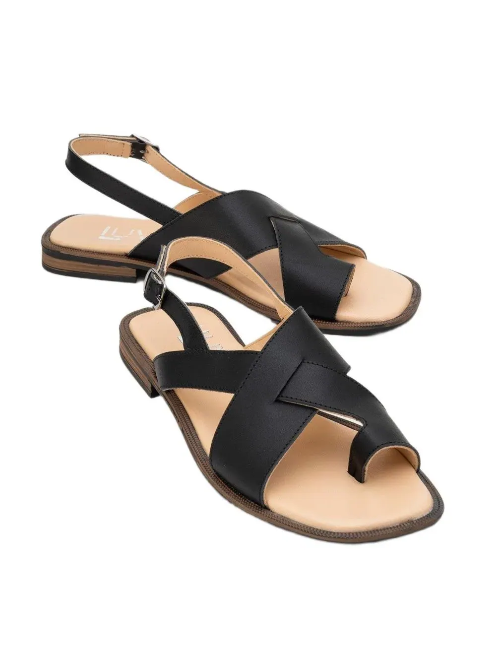 Женские кожаные сандалии-вьетнамки Louna Forever & Always Shoes — изображение 2 из 4, черный