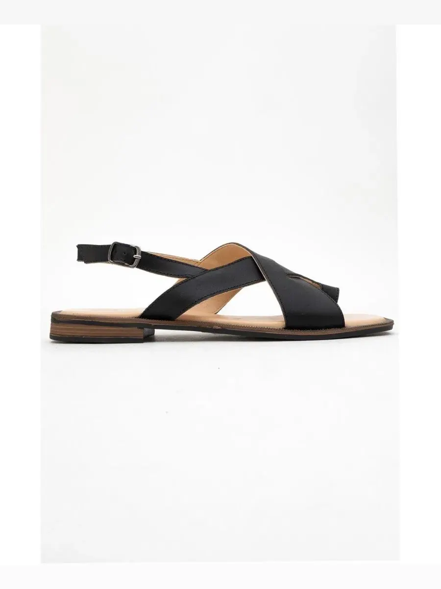 Женские кожаные сандалии-вьетнамки Louna Forever & Always Shoes — изображение 4 из 4, черный