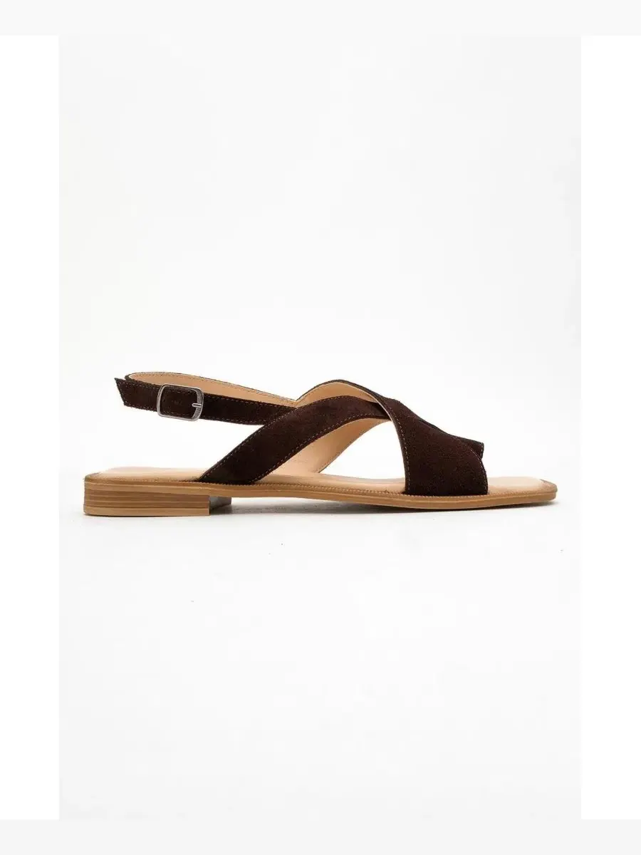 Женские кожаные сандалии-вьетнамки Louna Forever & Always Shoes — изображение 4 из 4, коричневый