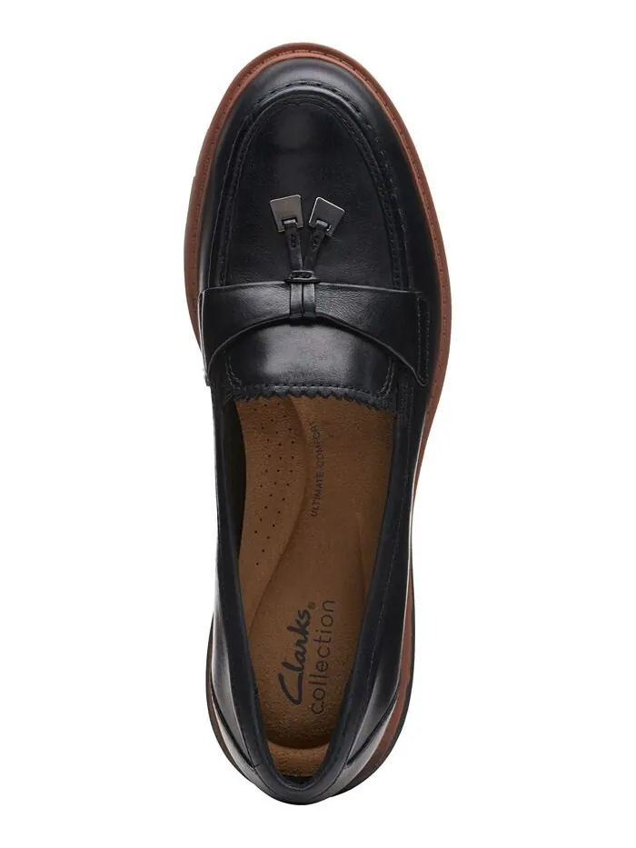Лоферы женские Clarks Westlynn Bella Lug-Sole, кожаные — изображение 4 из 5, черный