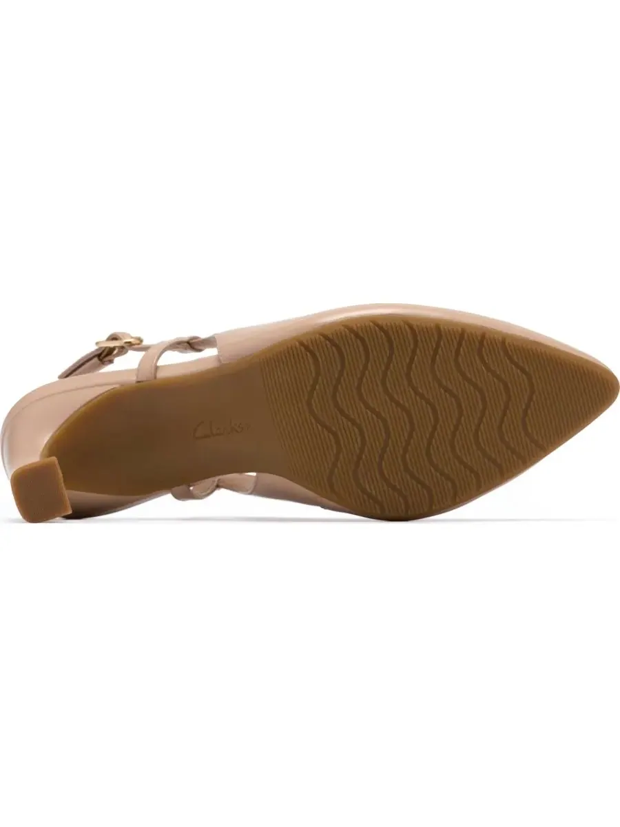 Туфли-лодочки женские Clarks Tammitha, с ремешком на пятке, бежевые, кожа — изображение 6 из 8, бежевый