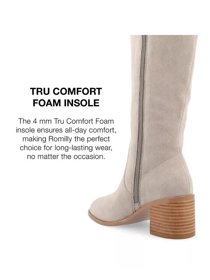 Женские сапоги Romilly Wide Width Round Toe Block Cabble High до колена Journee Collection — изображение 8 из 8, серый