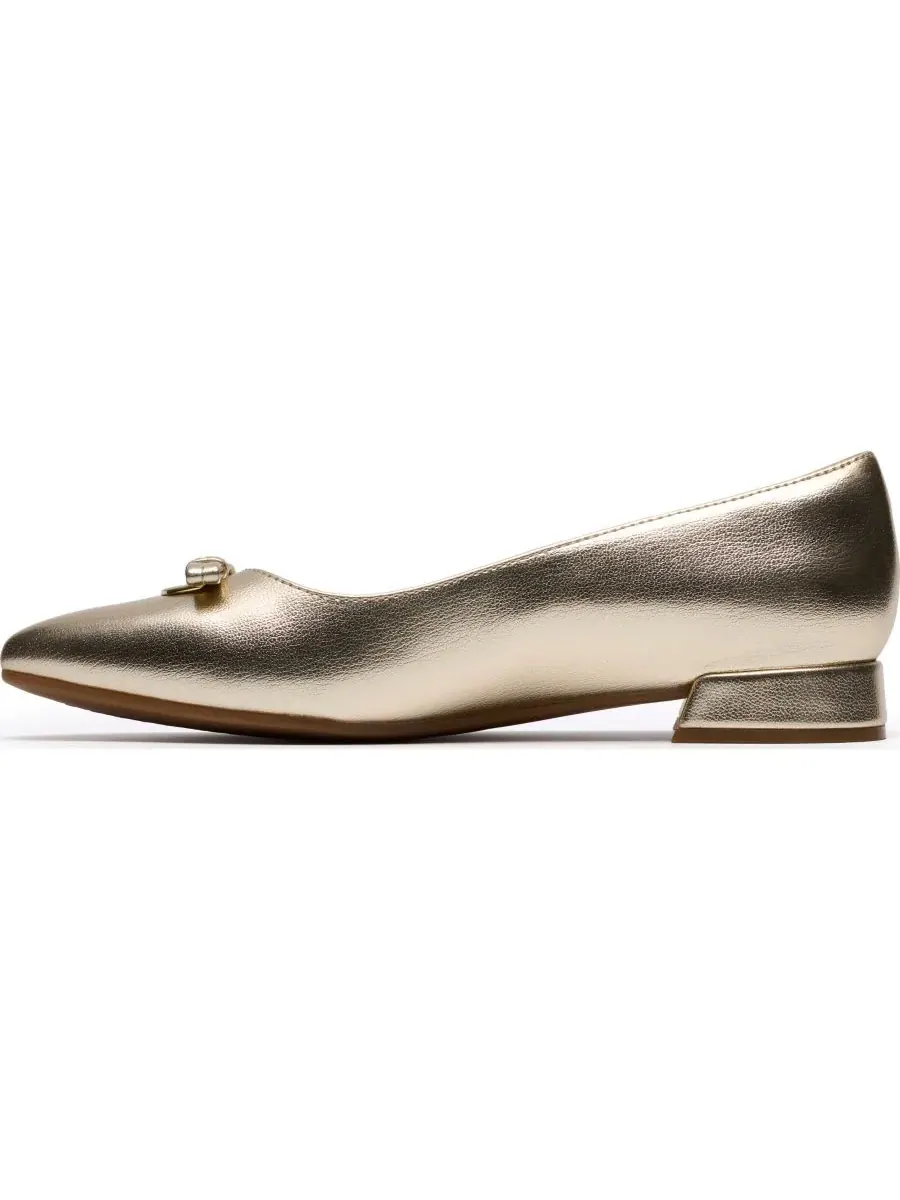 Балетки женские Clarks Natalyn Trim с острым носком — изображение 3 из 8, золотистый металлик