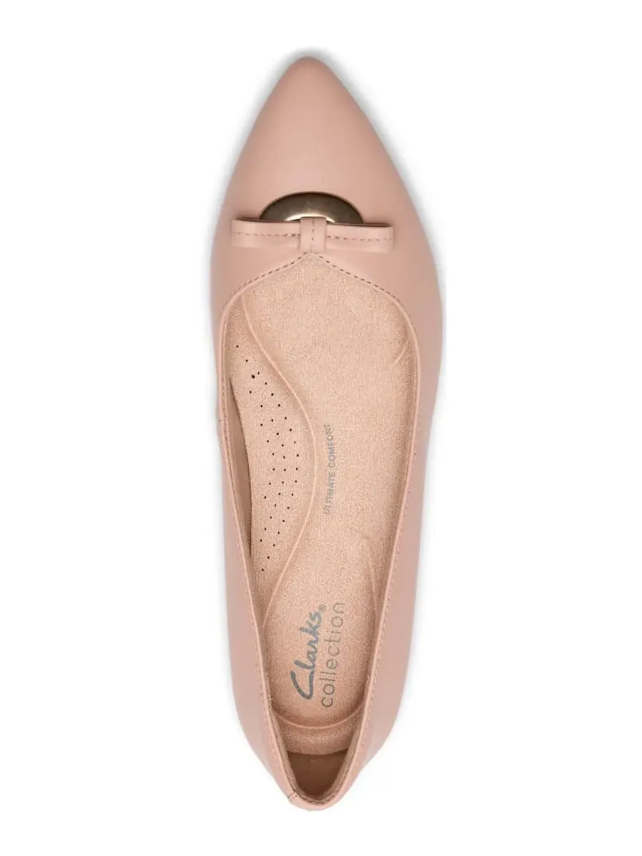 Балетки женские Clarks Natalyn Trim с острым носком — изображение 4 из 6, светлый розовый