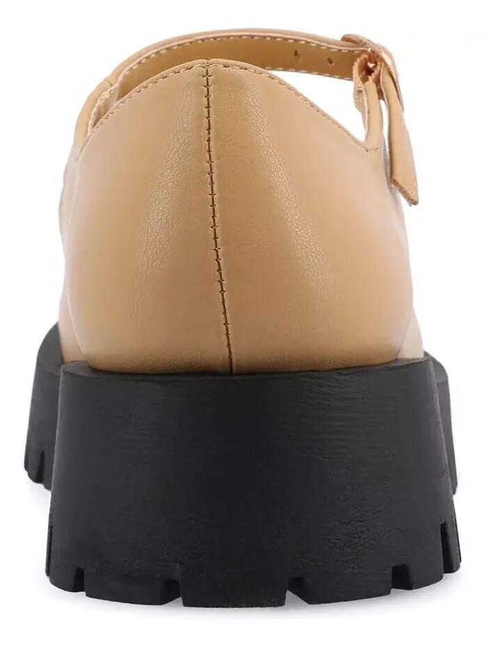 Женские туфли на плоской подошве Kamie Lug Sole Mary Jane Journee Collection — изображение 3 из 5, бежевый