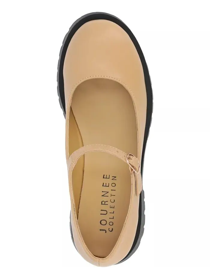 Женские туфли на плоской подошве Kamie Lug Sole Mary Jane Journee Collection — изображение 4 из 5, бежевый