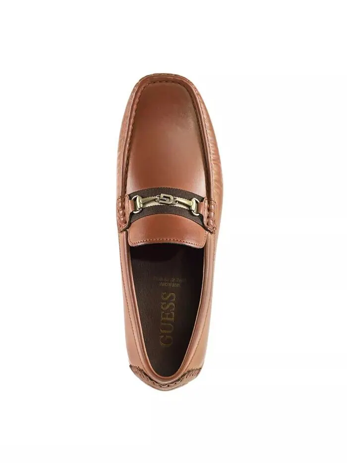 Мужские лоферы Aarav Moc Toe Slip On для вождения GUESS — изображение 4 из 5, коричневый