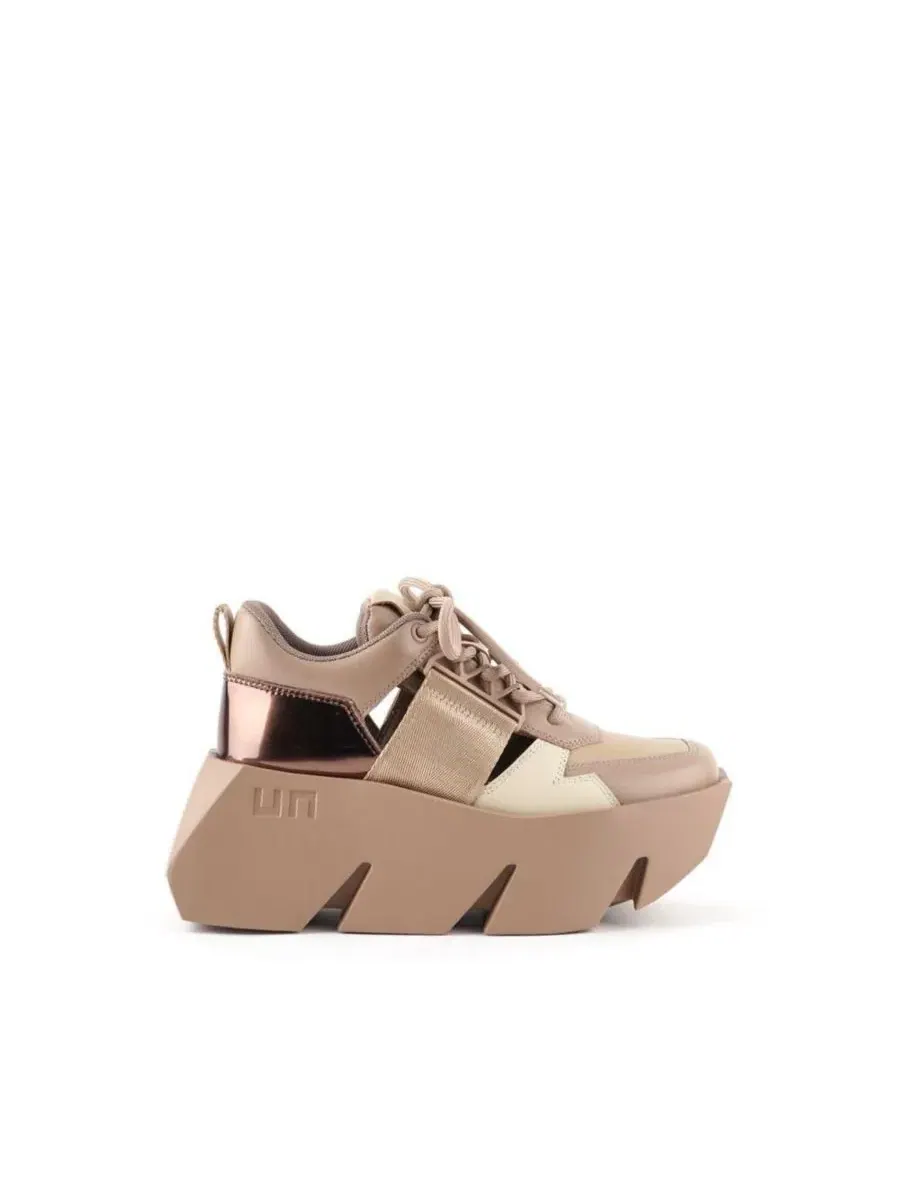 Кроссовки с квадратным мысом и платформой, модель Bull Sporty United Nude, Bronzite — изображение 2 из 6