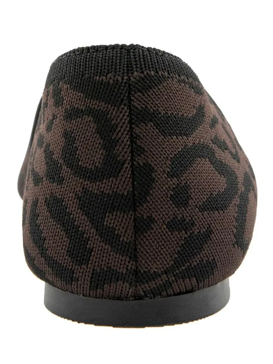 Балетки из трикотажа с острым мысом Gavah Kensie, Espresso Leopard — изображение 3 из 5, бежевый