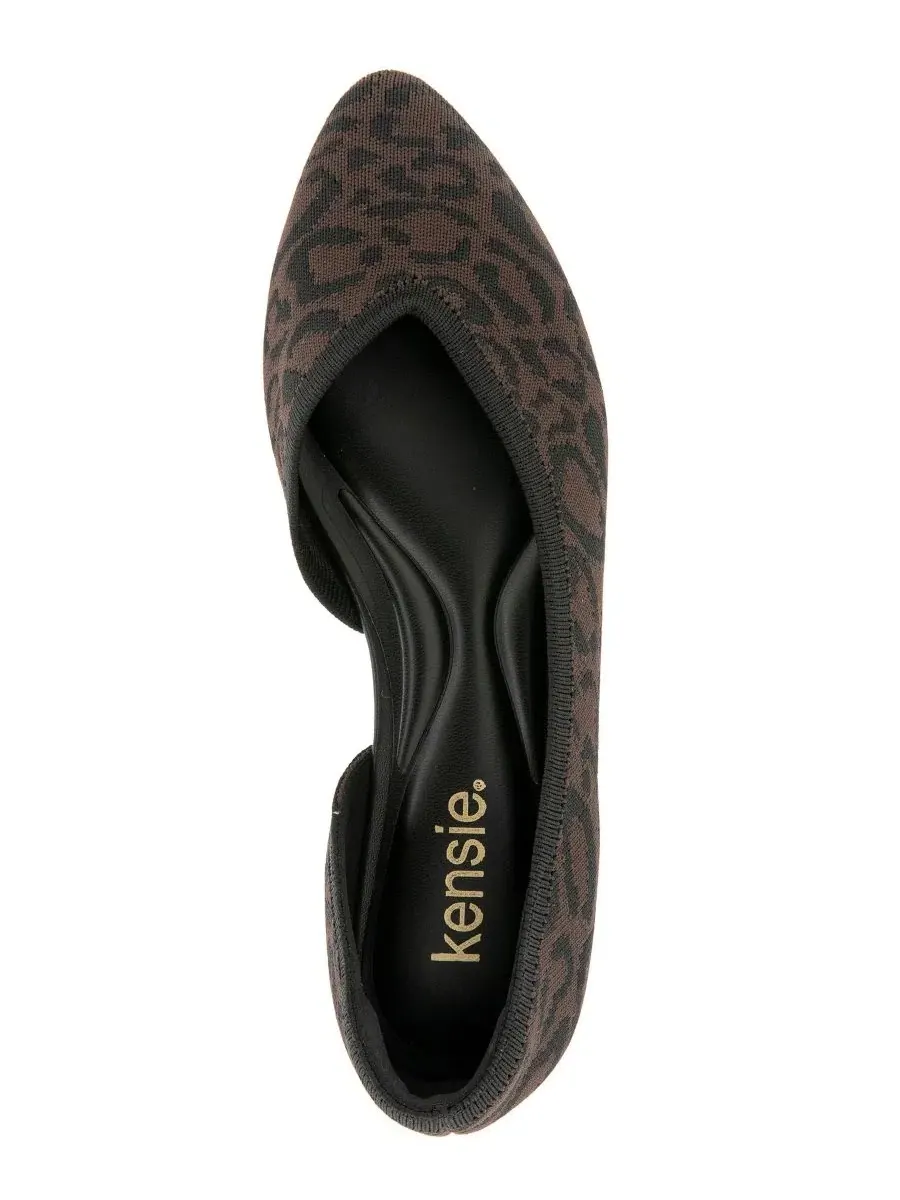 Балетки из трикотажа с острым мысом Gavah Kensie, Espresso Leopard — изображение 5 из 5, бежевый
