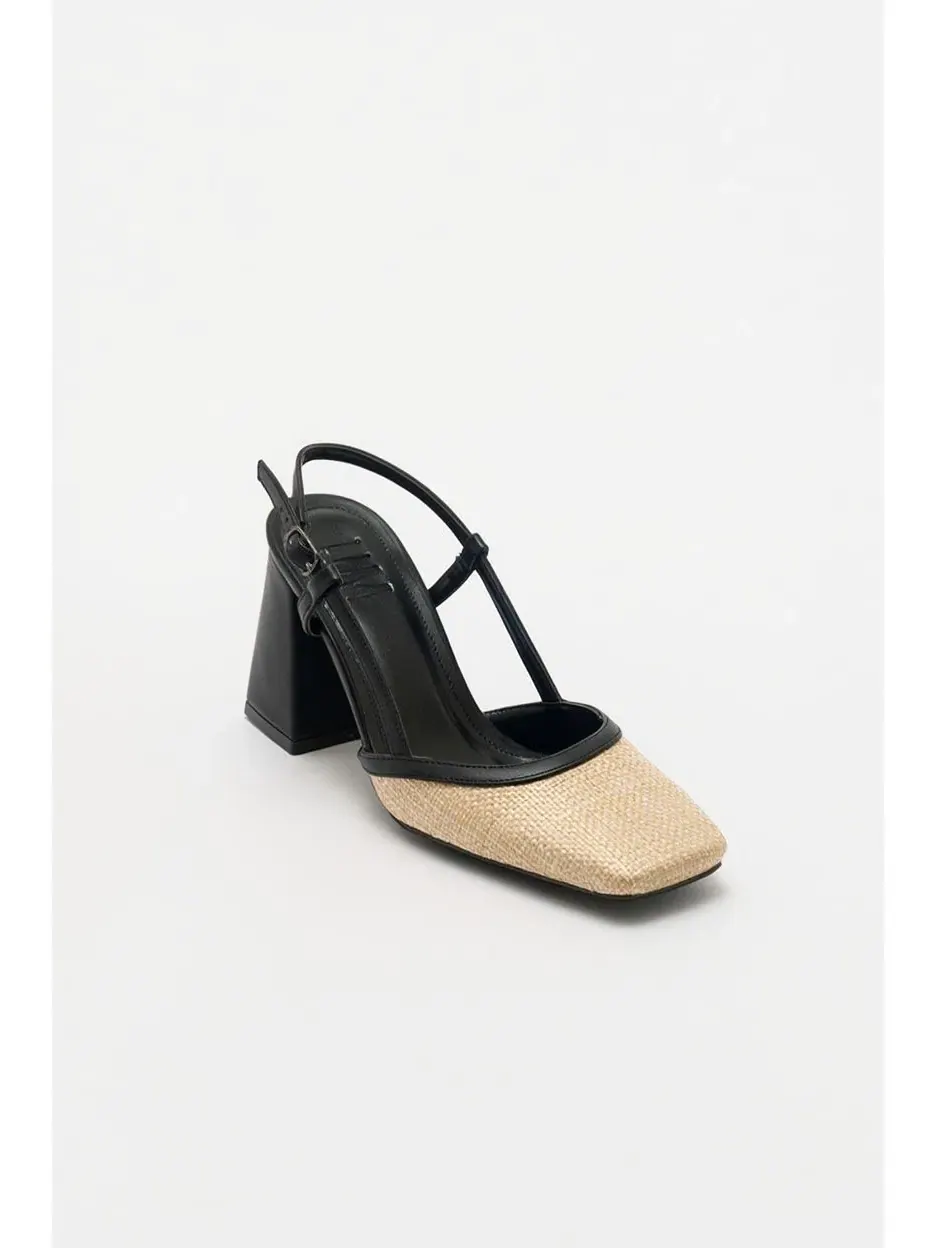 Женские туфли-лодочки Rivie Raffia с квадратным носком и массивным каблуком Prologue Shoes