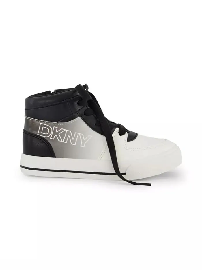 Высокие кроссовки Amelia Alice для маленьких и больших девочек DKNY — изображение 3 из 7, черный/белый
