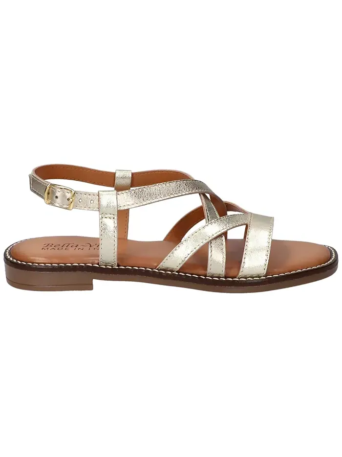 Женские сандалии Tya-Italy на плоской подошве Bella Vita — изображение 2 из 8, шампань