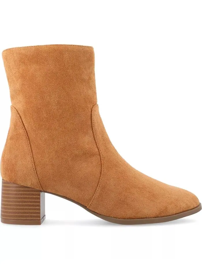 Женские ботильоны Hayven Block Heel Almond Toe Journee Collection — изображение 2 из 6, коричневый