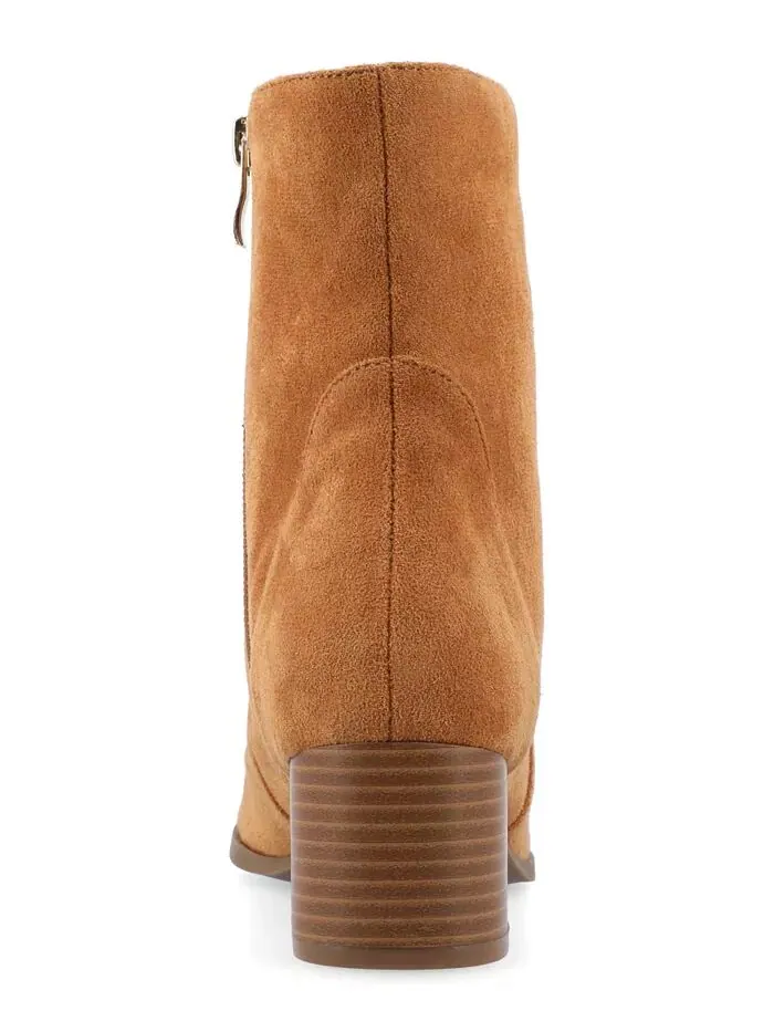 Женские ботильоны Hayven Block Heel Almond Toe Journee Collection — изображение 3 из 6, коричневый