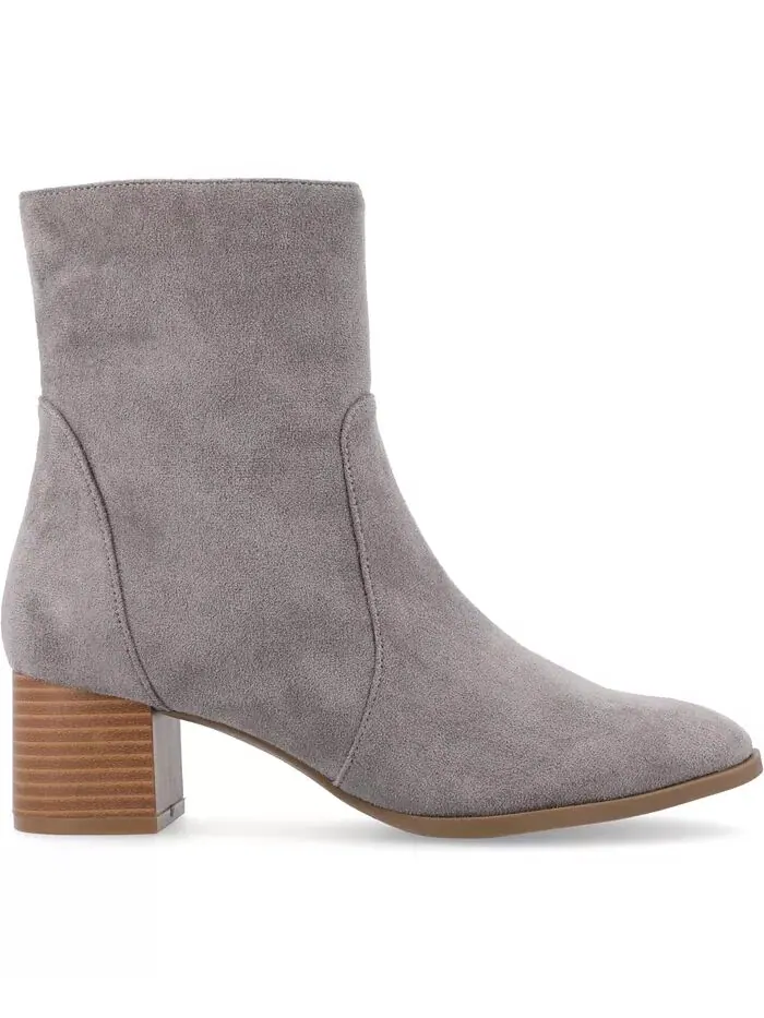 Женские ботильоны Hayven Block Heel Almond Toe Journee Collection — изображение 2 из 5, серый