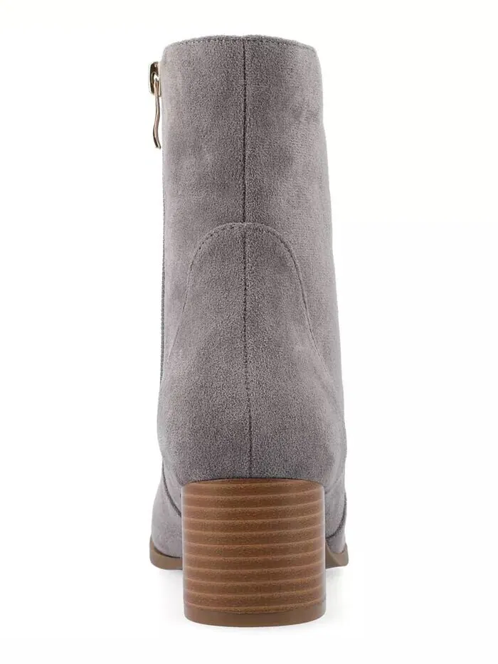 Женские ботильоны Hayven Block Heel Almond Toe Journee Collection — изображение 3 из 5, серый