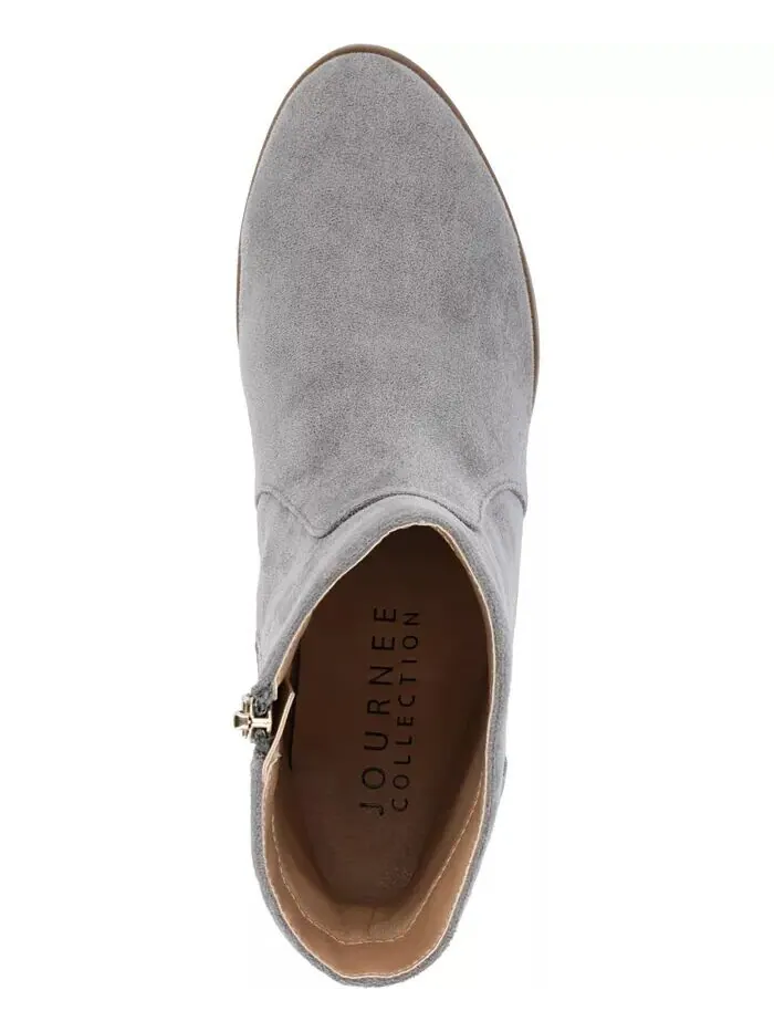 Женские ботильоны Hayven Block Heel Almond Toe Journee Collection — изображение 4 из 5, серый