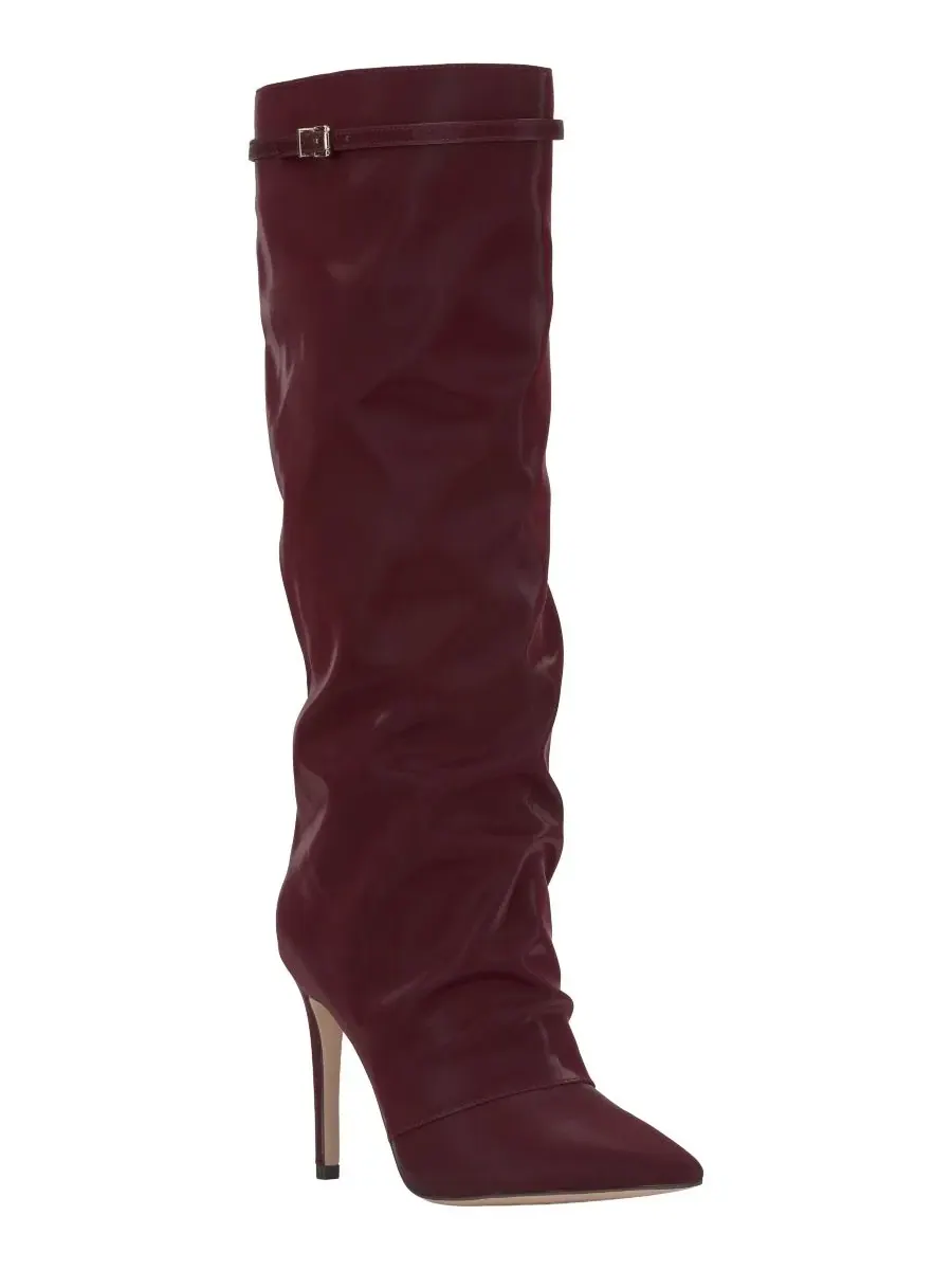 Ботинки на каблуке Paeril Tall Wide-Calf Slouch Stiletto Jessica Simpson, Dark Cherry Sateen