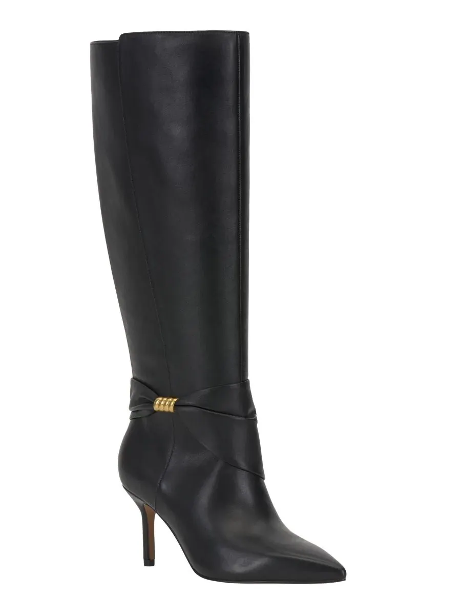 Ботинки на каблуке-шпильке с широким голенищем, модель Meezo Wide Calf Stiletto Dress Boots Vince — изображение 1 из 5