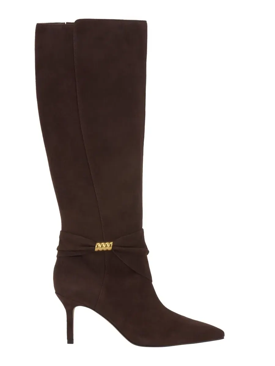 Ботинки-сапоги на каблуке с острым мысом Meezo Wide Calf Stiletto Dress Boots Vince Camuto — изображение 2 из 5, брауни