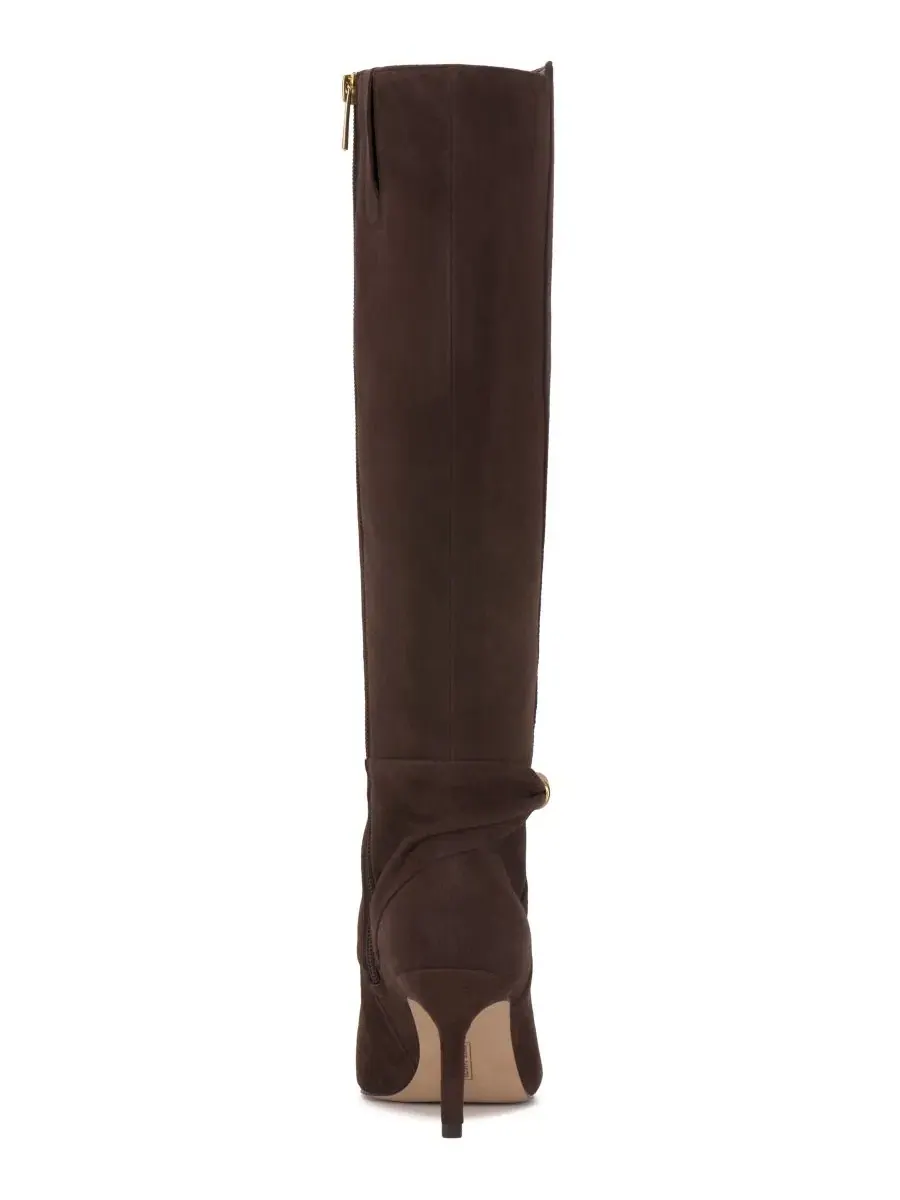 Ботинки-сапоги на каблуке с острым мысом Meezo Wide Calf Stiletto Dress Boots Vince Camuto — изображение 3 из 5, брауни