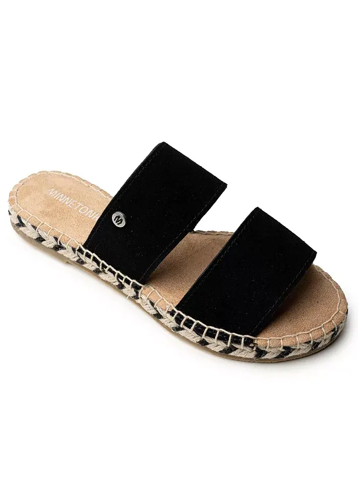 Женские слайдеры Poppie из замши Minnetonka — черный
