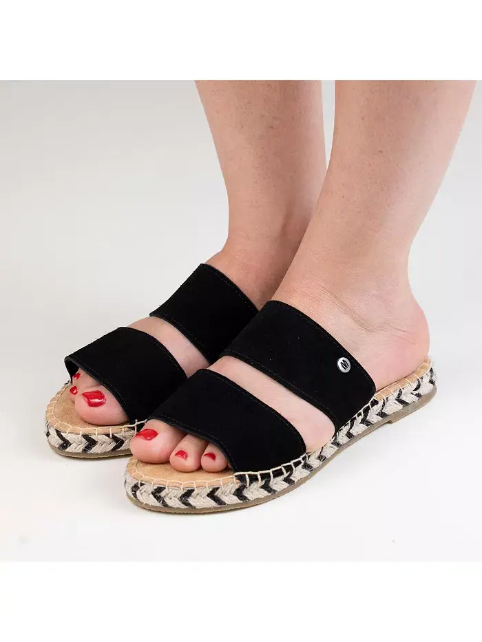 Женские слайдеры Poppie из замши Minnetonka — изображение 7 из 8, черный