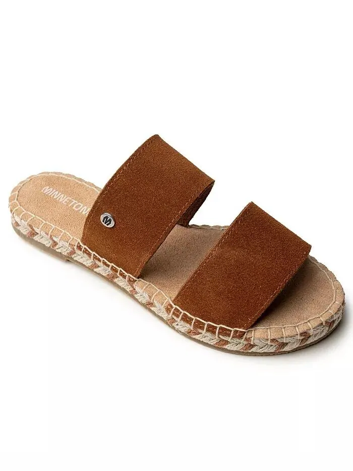 Женские замшевые сандалии Poppie Slide Minnetonka — коричневый
