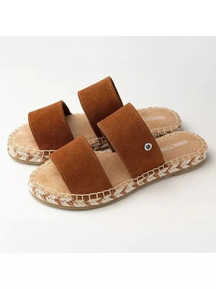 Женские замшевые сандалии Poppie Slide Minnetonka — изображение 6 из 8, коричневый