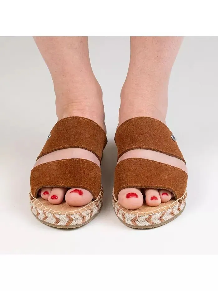 Женские замшевые сандалии Poppie Slide Minnetonka — изображение 8 из 8, коричневый