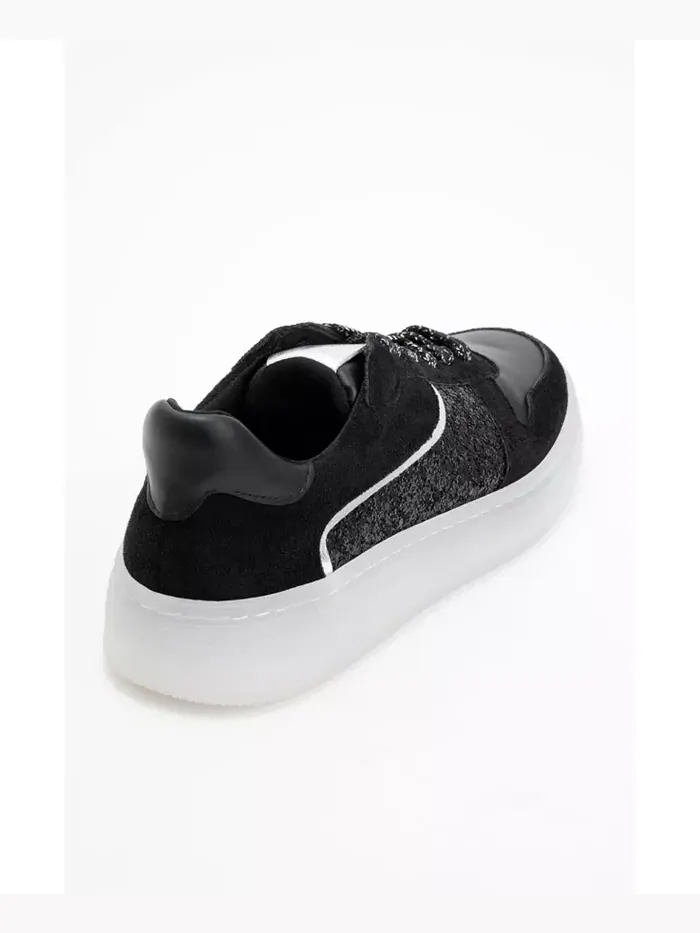 Кроссовки Felipe из блестящей кожи (женские) Forever & Always Shoes — изображение 3 из 4, черный